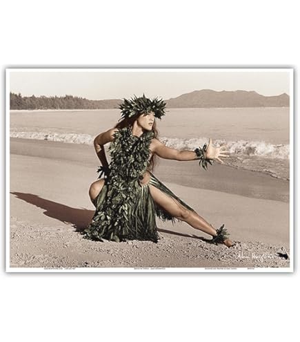 Amazon.com: Hawaiian Hula Dancer Girl Photography Vintage